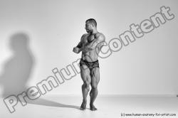 Underwear Man White Moving poses Muscular Short Brown Dynamic poses Academic